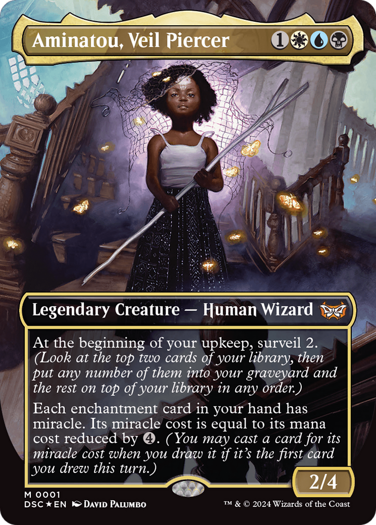 Aminatou, Veil Piercer (Borderless) - Duskmourn: House of Horror Commander