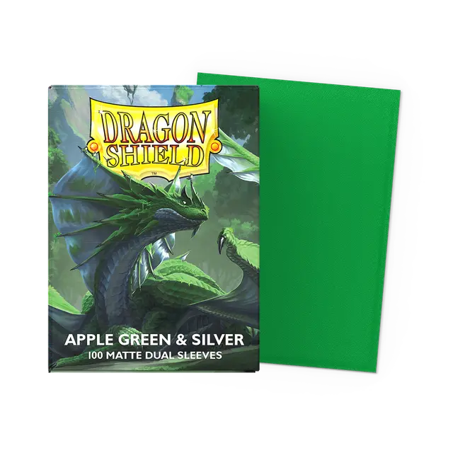 Dragon Shield Standard DUAL Matte Apple Green & Silver