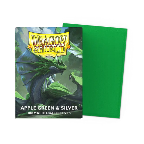 Dragon Shield Standard DUAL Matte Apple Green & Silver