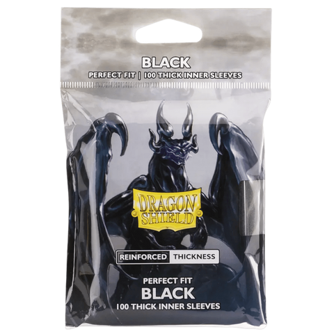DRAGON SHIELD 100CT BLACK PERFECT FIT THICK