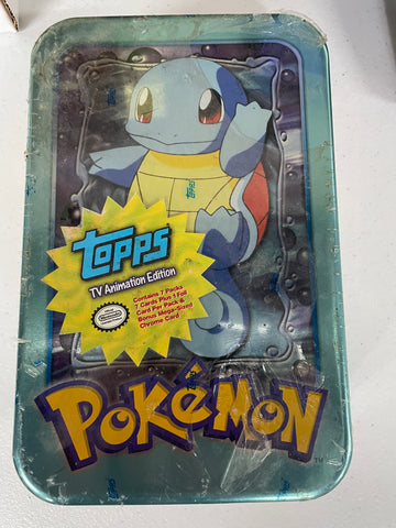 Squirtle - 1999 Topps TV Animation Edition Tin - Pokemon Vintage - Sealed (Torn Shrink)