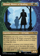 Elrond, Master of Healing (Showcase) (Surge Foil): (Showcase) (Borderless) [The Lord of the Rings: Tales of Middle-earth] Foil