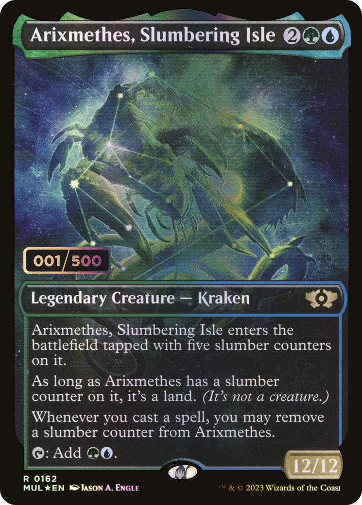 Arixmethes, Slumbering Isle (Serial Numbered) - Multiverse Legends: (Showcase) Foil
