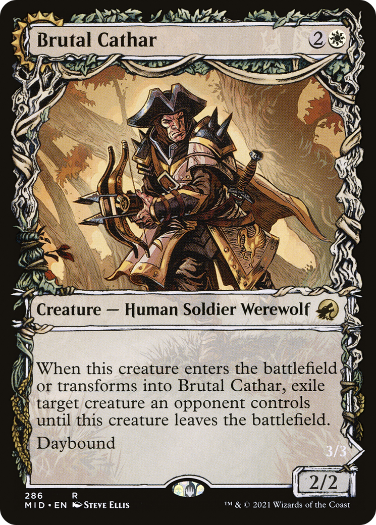 Brutal Cathar (Showcase) - Innistrad: Midnight Hunt: (Showcase, Double Faced Transform)