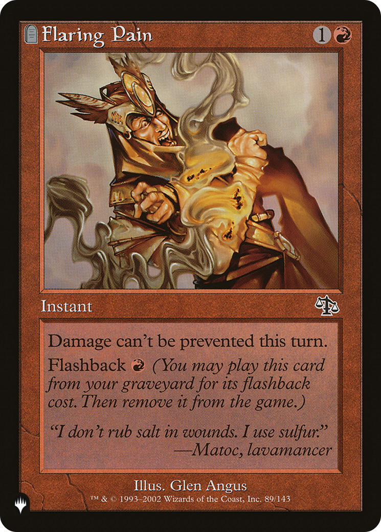 Flaring Pain: (tombstone) [The List]
