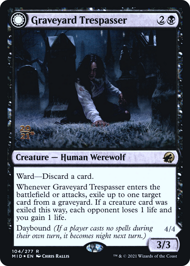Graveyard Trespasser: (Double Faced Transform) [Innistrad: Midnight Hunt Promos] Foil