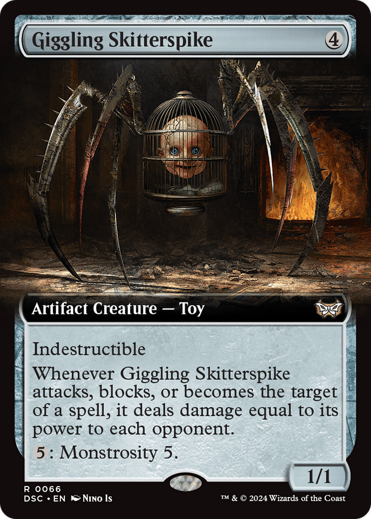 Giggling Skitterspike (Extended Art): (Extended Art) [Duskmourn: House of Horror Commander]