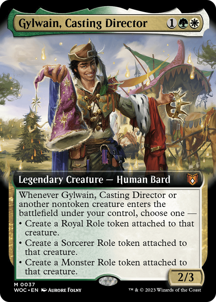 Gylwain, Casting Director (Extended Art): (Extended Art) [Wilds of Eldraine Commander]