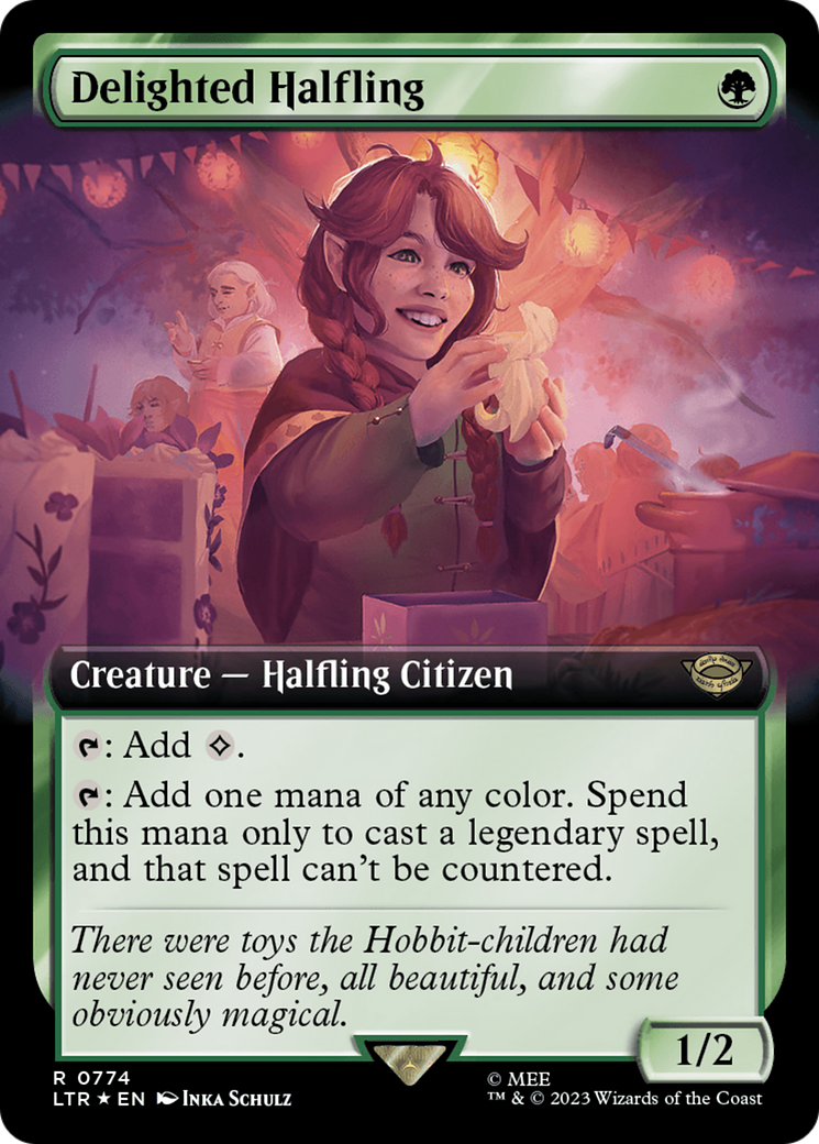 Delighted Halfling (Extended Art) (Surge Foil) - The Lord of the Rings: Tales of Middle-earth: (Extended Art) Foil