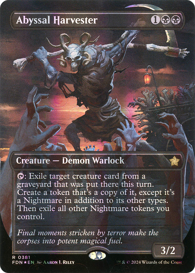 Abyssal Harvester (Borderless) (Mana Foil) - Foundations Foil