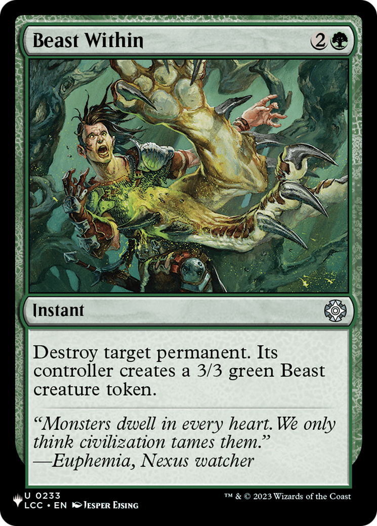 Beast Within - The List