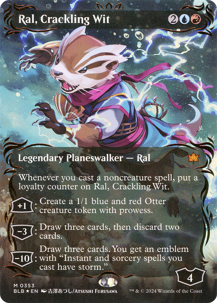 Ral, Crackling Wit (Borderless) (Raised Foil) (Showcase) [Bloomburrow] Foil