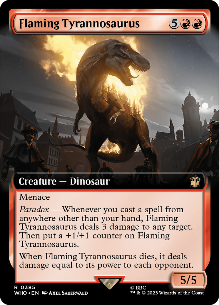 Flaming Tyrannosaurus (Extended Art): (Extended Art) [Doctor Who]