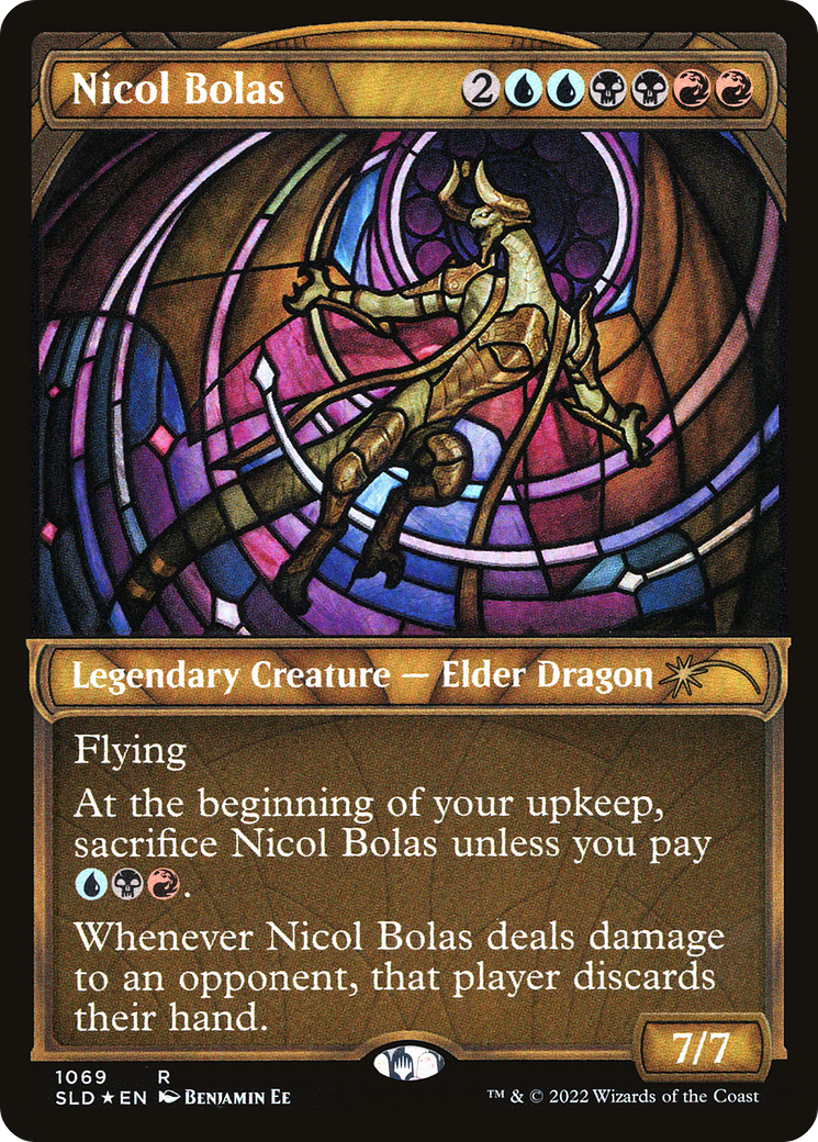 Nicol Bolas (Stained Glass) (Textured Foil) [Secret Lair Drop]: (Showcase) Foil