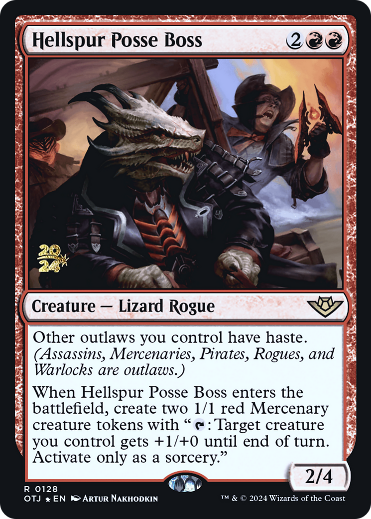 Hellspur Posse Boss [Outlaws of Thunder Junction Promos] Foil