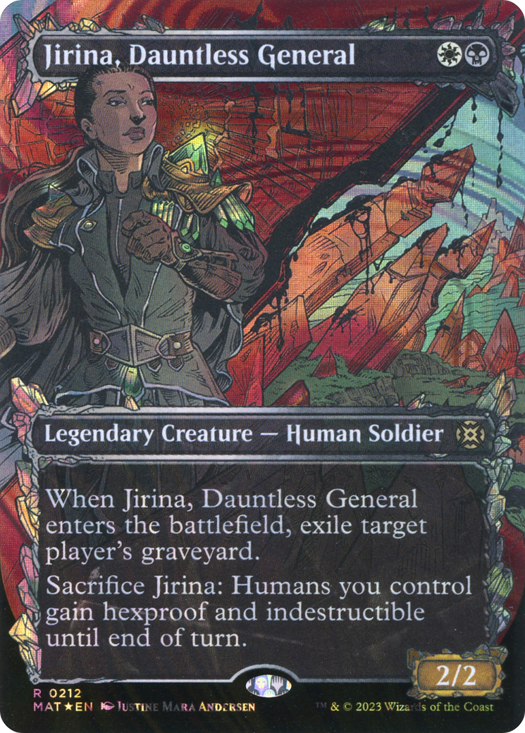Jirina, Dauntless General (Halo Foil) - [March of the Machine: The Aftermath]: (Showcase) (Borderless) Foil