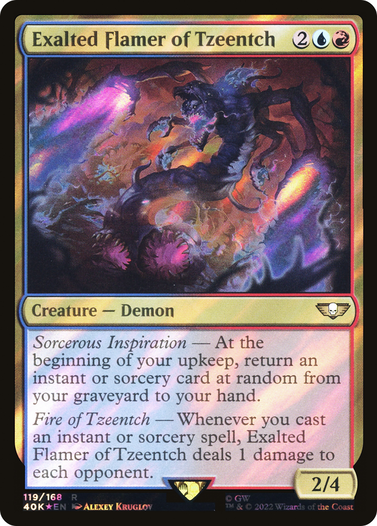 Exalted Flamer of Tzeentch (Surge Foil) [Warhammer 40,000 Commander] Foil