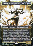 Atraxa, Grand Unifier (Showcase) (Step-and-Compleat Foil) - Phyrexia: All Will Be One: (Showcase) (Borderless) Foil