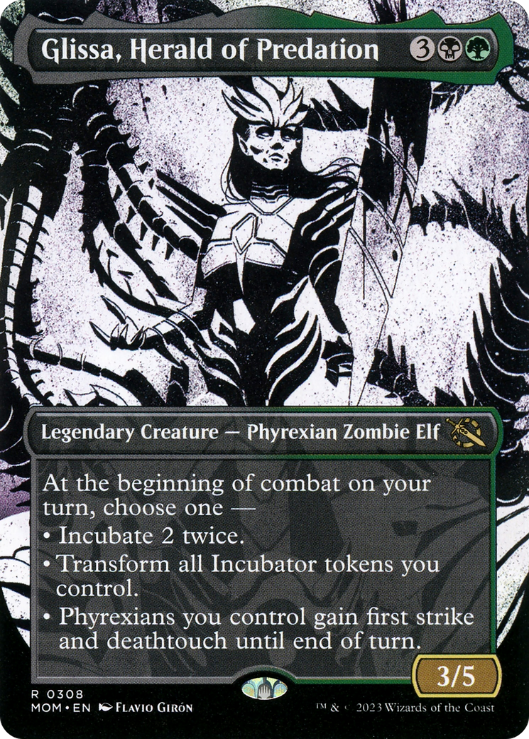 Glissa, Herald of Predation (Showcase): (Showcase) (Borderless) [March of the Machine]