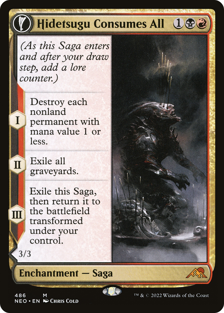 Hidetsugu Consumes All (Extended Art): (Extended Art, fandfc, enchantment) [Kamigawa: Neon Dynasty]