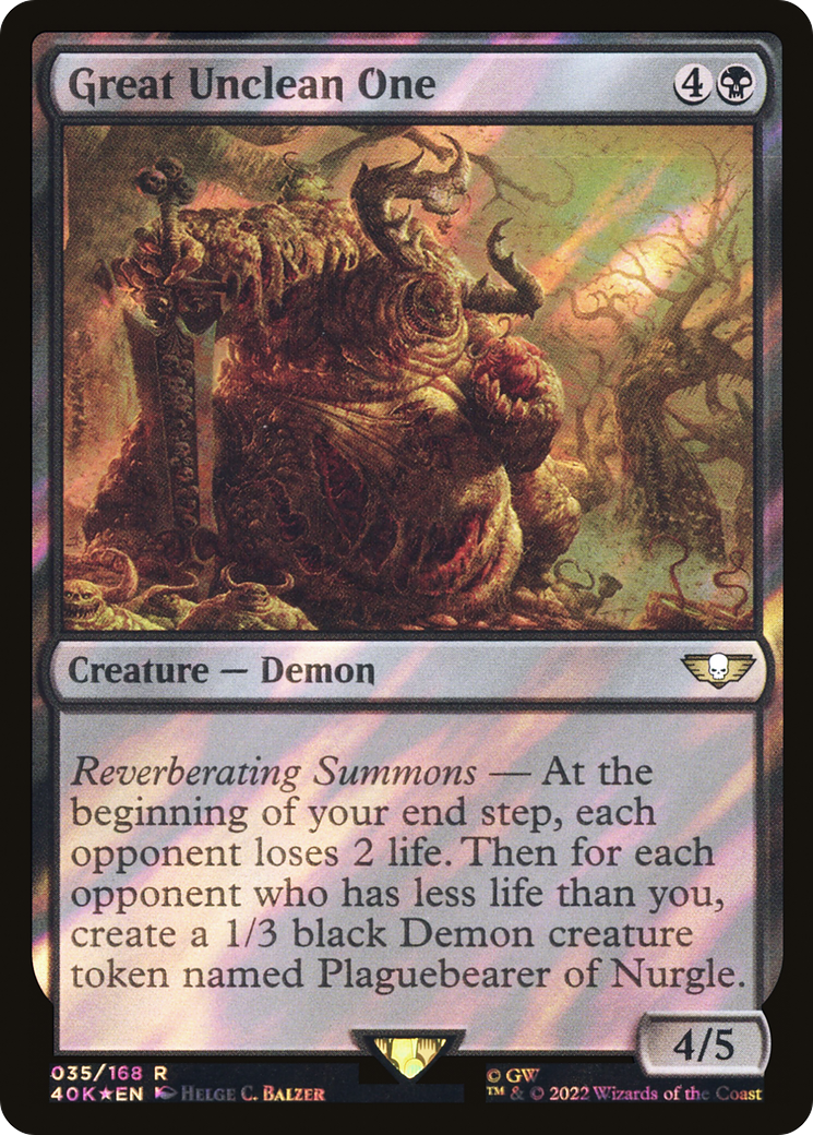 Great Unclean One (Surge Foil) [Warhammer 40,000 Commander] Foil
