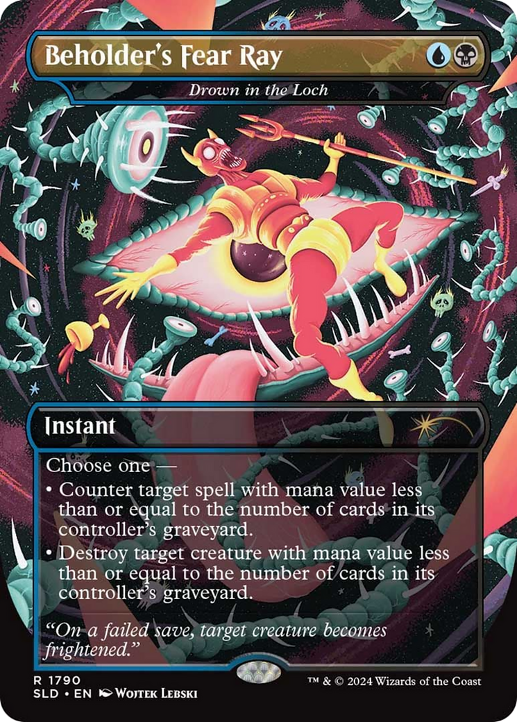 Beholder's Fear Ray - Drown in the Loch - Secret Lair Drop / Beholder's Fear Ray (Borderless) Foil