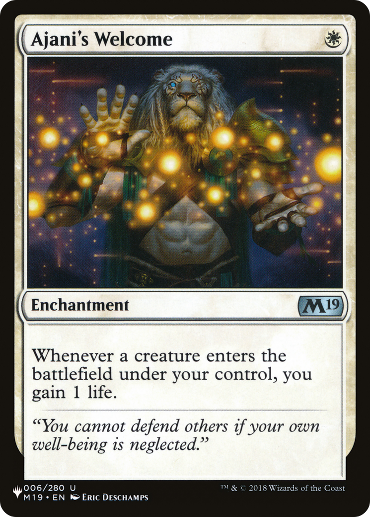 Ajani's Welcome - The List
