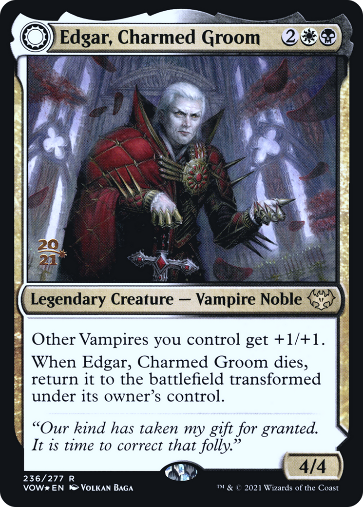 Edgar, Charmed Groom: (Double Faced Transform) [Innistrad: Crimson Vow Promos] Foil