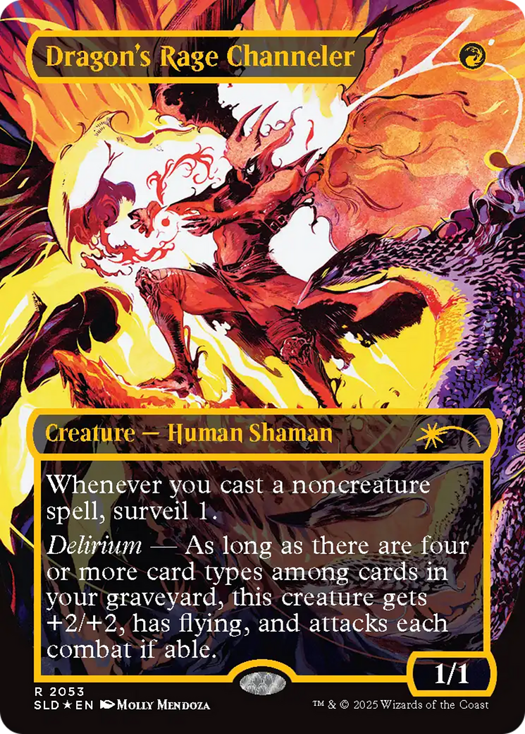 Dragon's Rage Channeler (2053) (Raised Foil) (Borderless) [Secret Lair Drop] Foil
