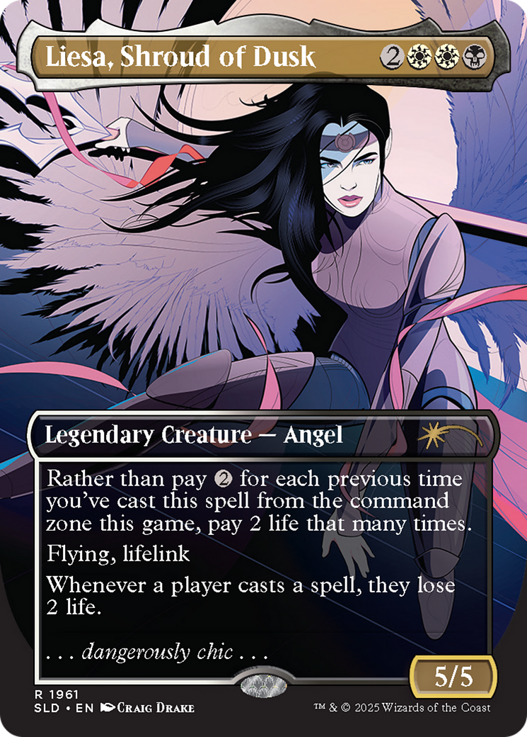 Liesa, Shroud of Dusk (Rainbow Foil) [Secret Lair Drop] (Borderless) Foil