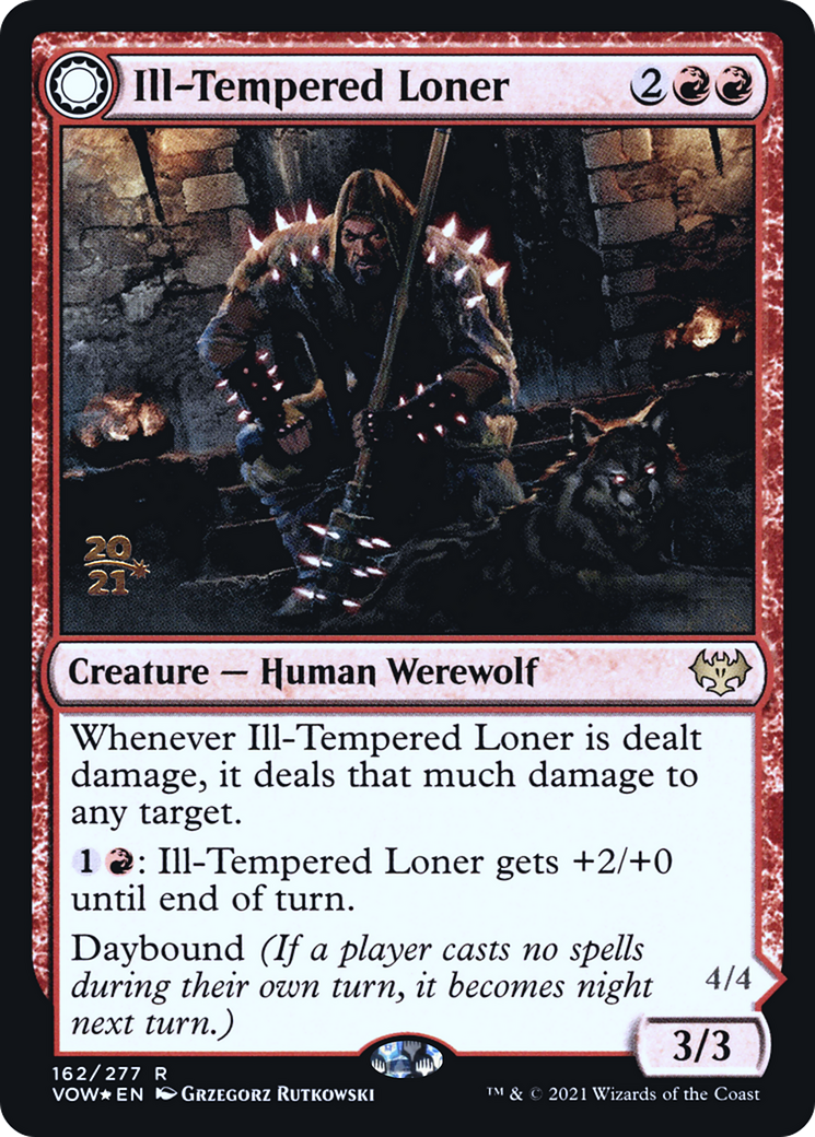 Ill-Tempered Loner: (Double Faced Transform) [Innistrad: Crimson Vow Promos] Foil