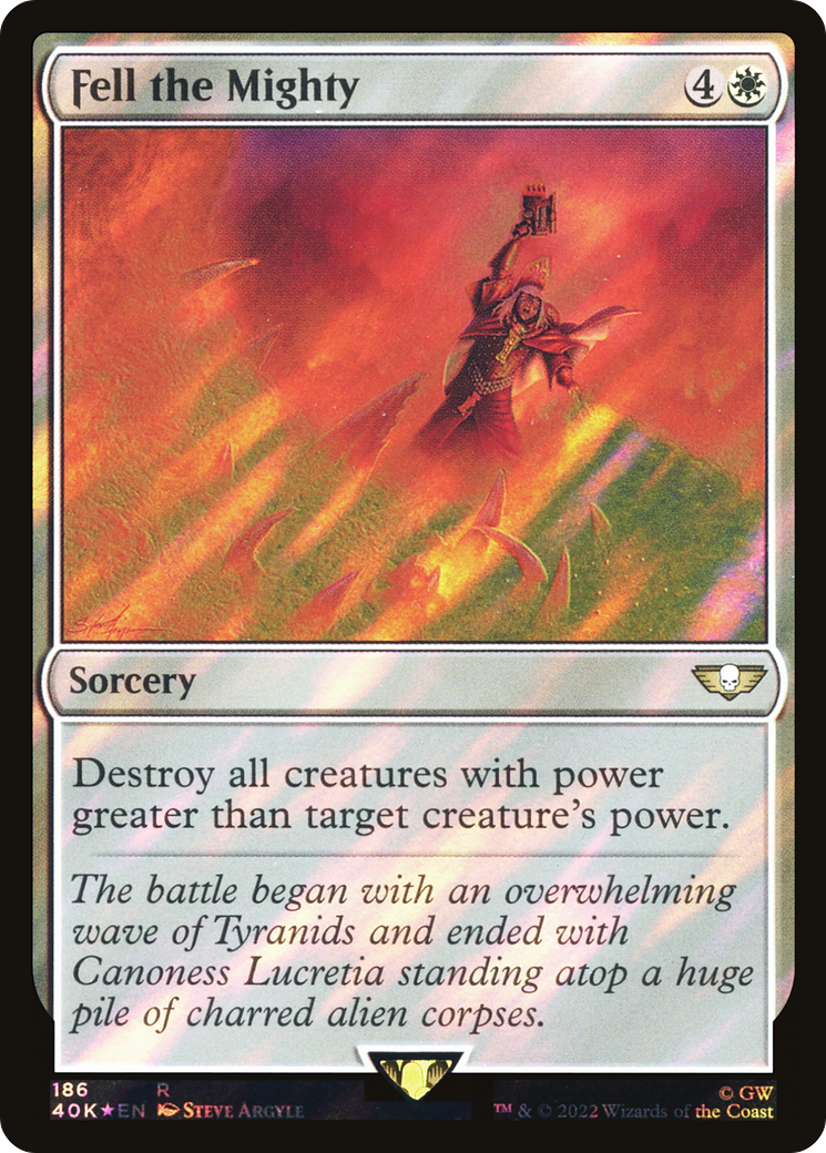 Fell the Mighty (Surge Foil) [Warhammer 40,000 Commander] Foil