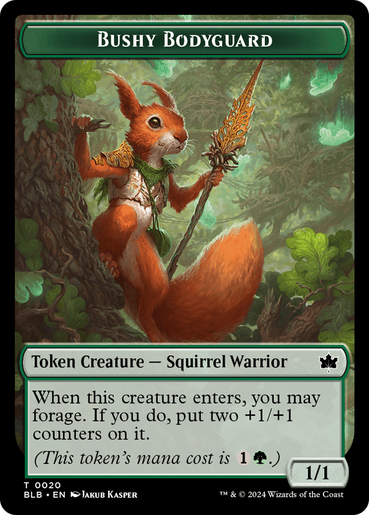 Bushy Bodyguard Token - Bloomburrow Tokens