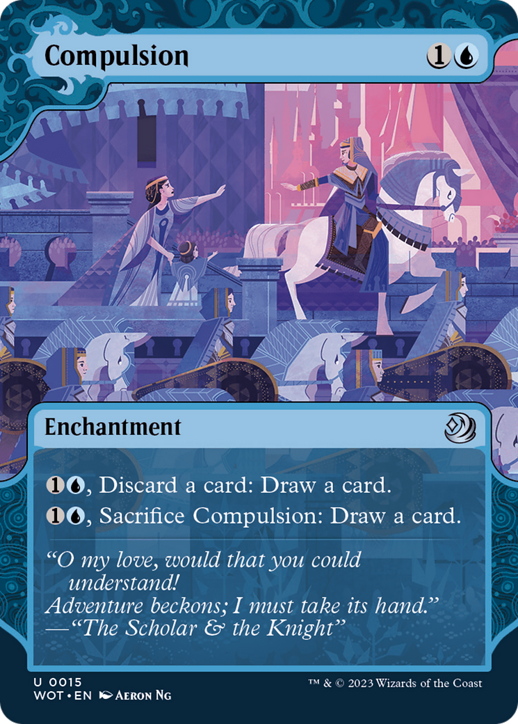 Compulsion: (Showcase) (Borderless) [Wilds of Eldraine: Enchanting Tales]