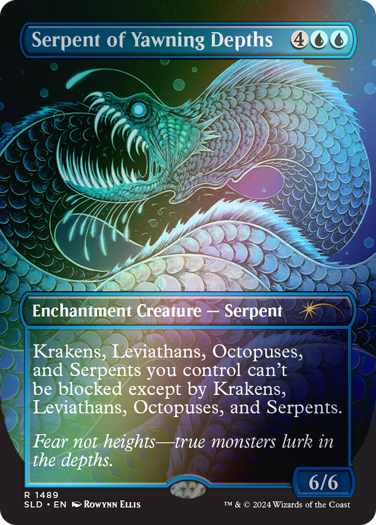 Serpent of Yawning Depths (Rainbow Foil) [Secret Lair Drop] (Borderless) Foil