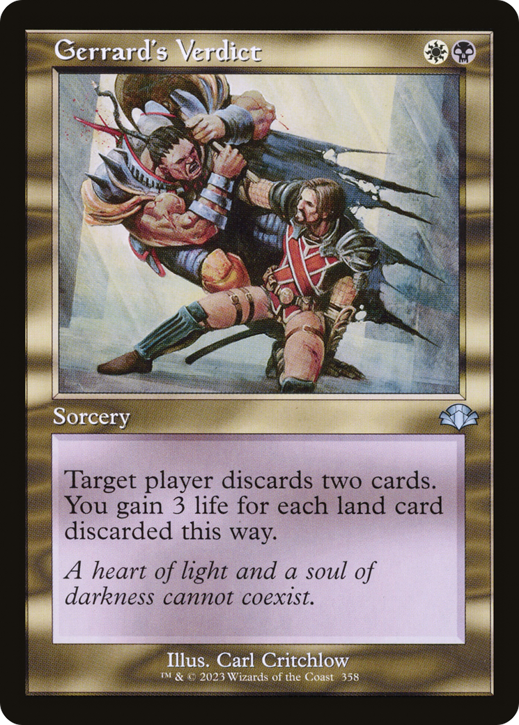 Gerrard's Verdict (Retro Frame) [Dominaria Remastered]