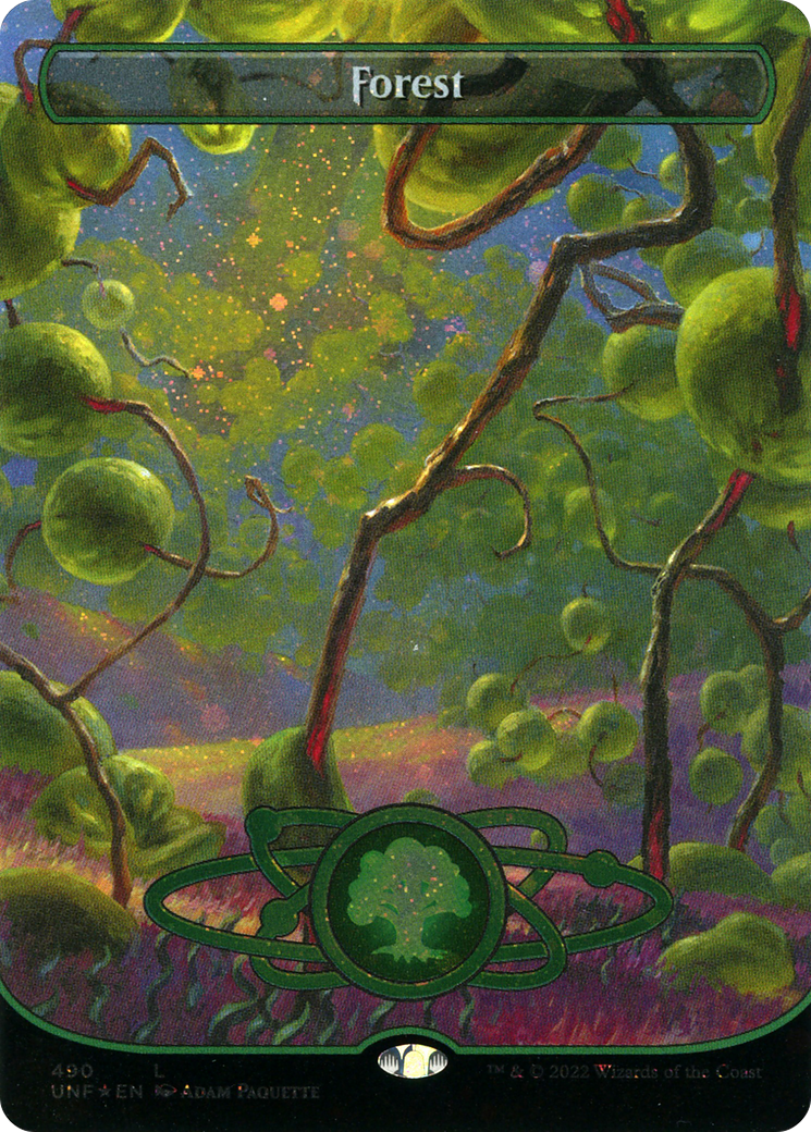 Forest (490) (Borderless) (Galaxy Foil) [Unfinity] Foil