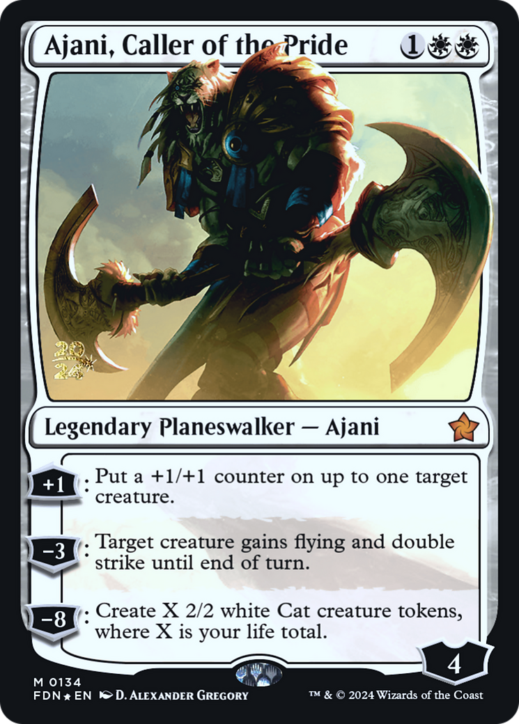 Ajani, Caller of the Pride - Foundations Promos Foil