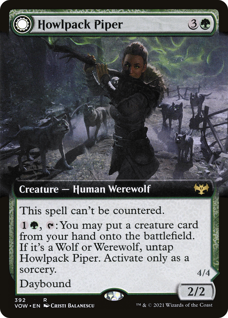 Howlpack Piper (Extended Art): (Extended Art, Double Faced Transform) [Innistrad: Crimson Vow]