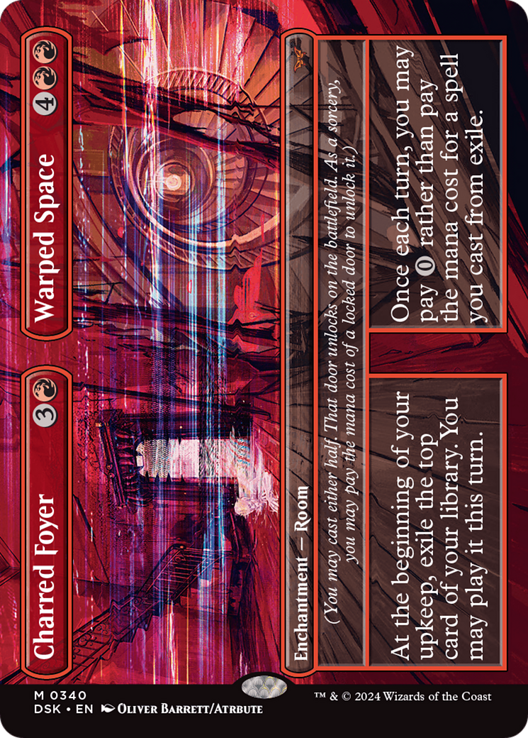 Charred Foyer // Warped Space (Borderless) - Duskmourn: House of Horror