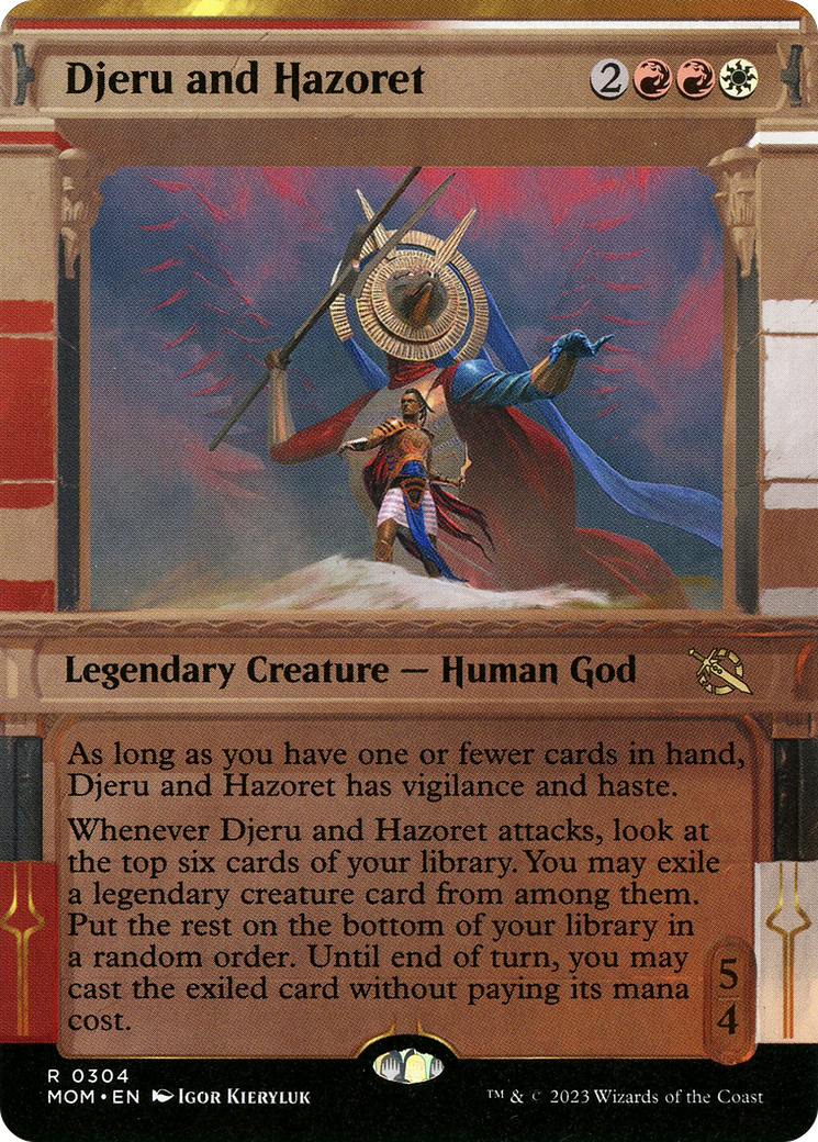 Djeru and Hazoret (Showcase): (Showcase) (Borderless) [March of the Machine]