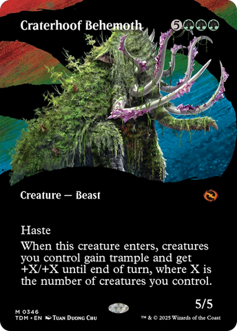 Craterhoof Behemoth (Borderless) (Showcase) [Tarkir: Dragonstorm]