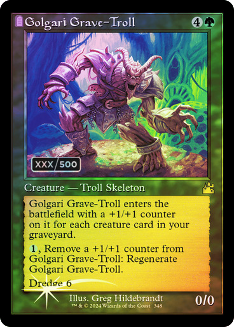 Golgari Grave-Troll (Retro Frame) (Serial Numbered): (tombstone) [Ravnica Remastered] Foil