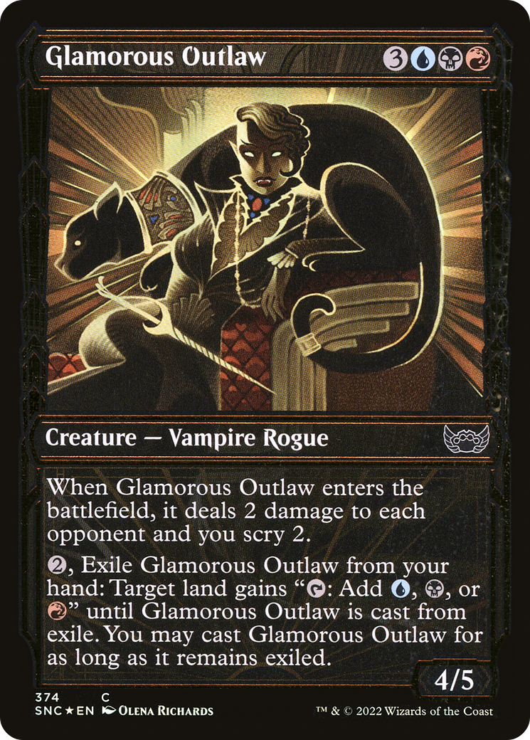 Glamorous Outlaw (Gilded Foil): (Showcase) [Streets of New Capenna] Foil