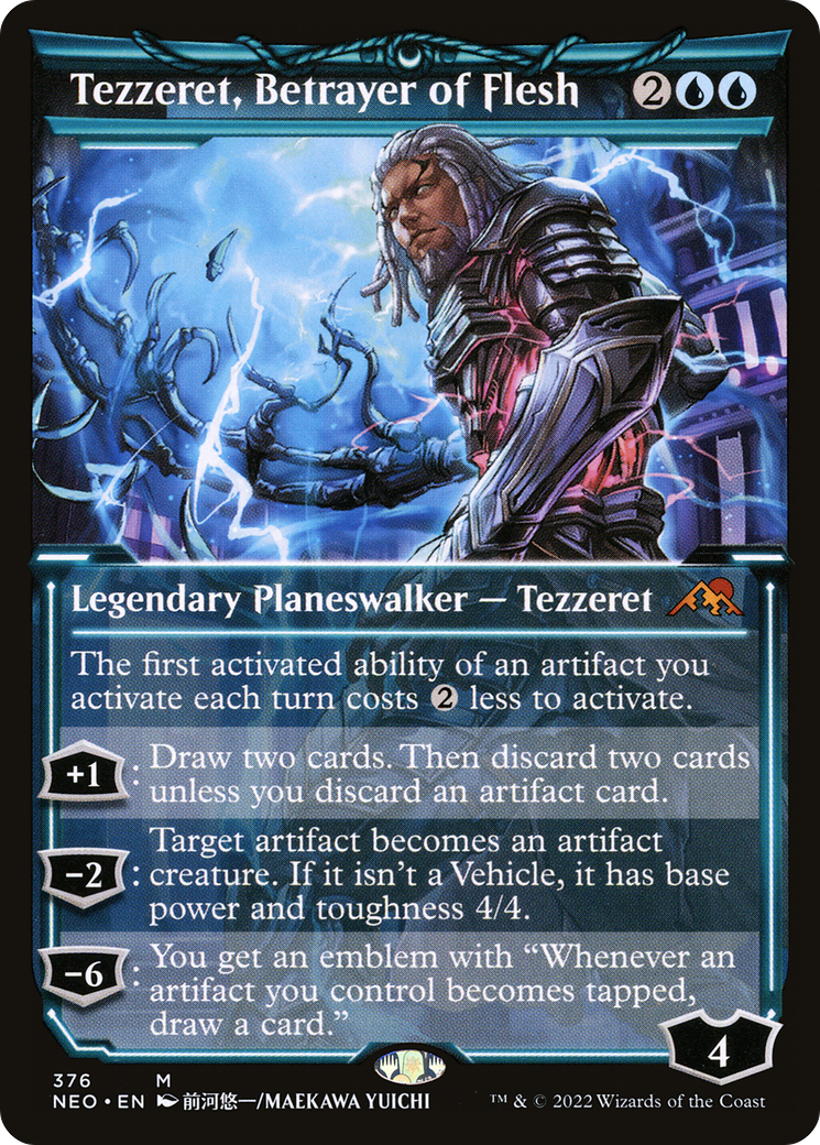 Tezzeret, Betrayer of Flesh (Showcase Soft Glow) [Kamigawa: Neon Dynasty]