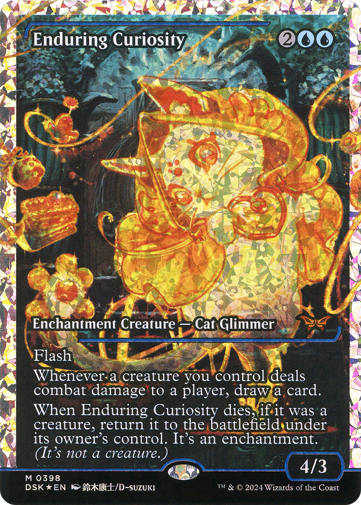Enduring Curiosity (Showcase) (Fracture Foil): (Showcase) [Duskmourn: House of Horror] Foil