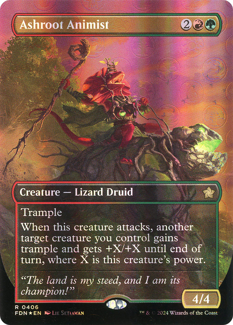 Ashroot Animist (Borderless) (Mana Foil) - Foundations Foil