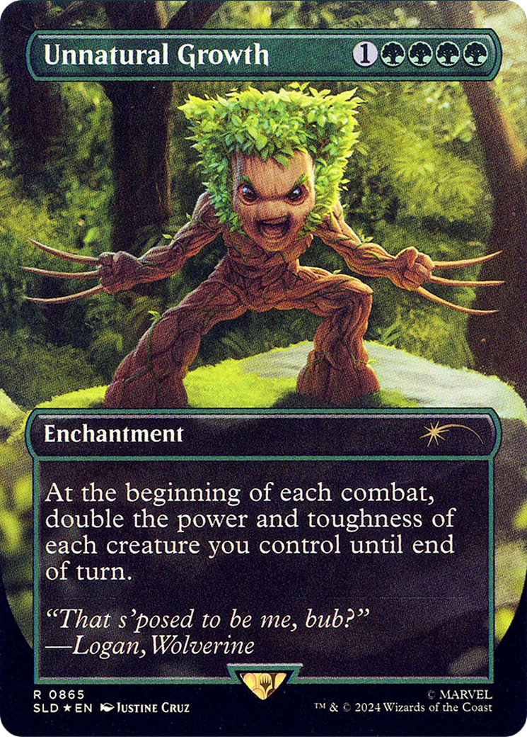 Unnatural Growth (Rainbow Foil) [Secret Lair Drop] (Borderless) Foil