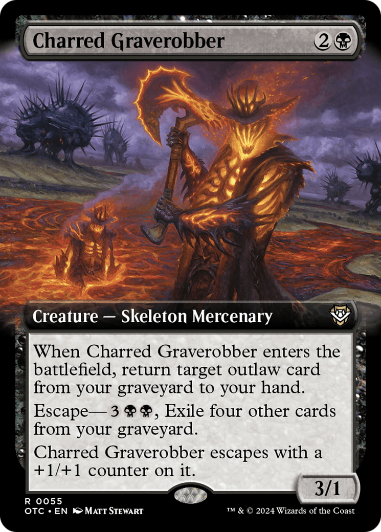 Charred Graverobber (Extended Art) - Outlaws of Thunder Junction Commander: (Extended Art)