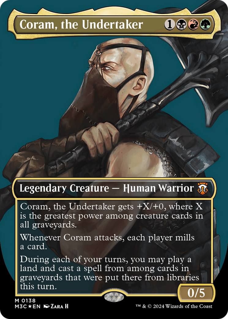 Coram, the Undertaker (Borderless) (Ripple Foil) [Modern Horizons 3 Commander] Foil